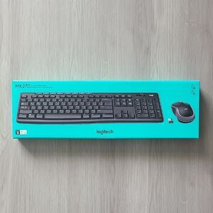 Logitech NWT MK270 Wireless Keyboard Mouse Combo Black Gray Electronics Tech